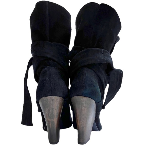 IRO Suede Peep Toe Booties Wrap Strap - Picture 8 of 16
